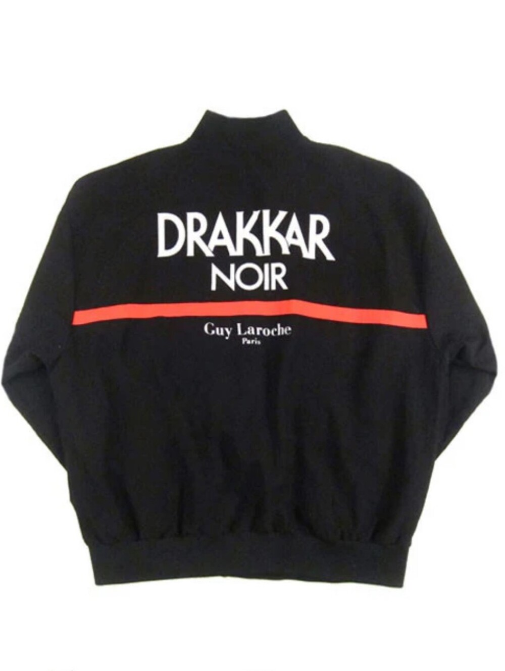 Guy Laroche Black Sweatshirt with White Logo and Red Stripe